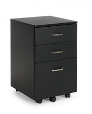 Office chest of drawers in MDF with three drawers Black NADIR 40x44x h65 cm