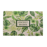 Rectangular green leaves carpet cm180x140