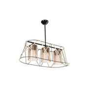 Gezegen pendant lamp ASZ0986 3 lights black metal and rope