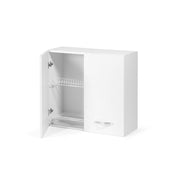 Wall cabinet for dish drainer White Ash Cm 80x32xH 72 with 2 doors