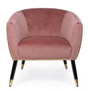 Caitlin upholstered armchair upholstered in antique pink velvet