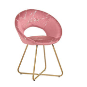 Pink Velvet Etere Armchair with Golden Metal Legs 65 x 60 x 82 cm
