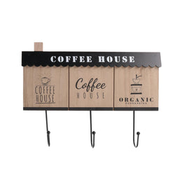 Black 3-seater wooden hanger cm31x23x2,5