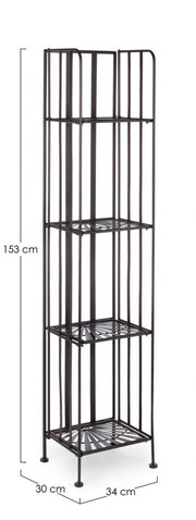 Folding shelf with four shelves in steel Brown RAY 34x30x h153 cm