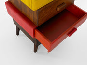 Modern chest of drawers in brown and multicolor wood cm 57 x 45 x h 110