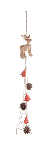 6x Raw Reindeer C Pendant