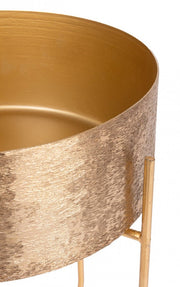 Set of 2 gold aluminum vase holders in classic style