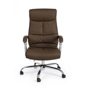 Lisbon reclining brown leatherette office armchair with armrests