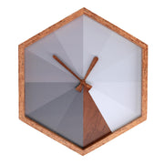 Gray hexagonal wooden clock cm31x36h4,5