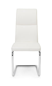 Design chair in white eco-leather THELMA 44x58x h104 cm