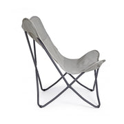 Folding sea chair in textilene Natural BUTTERFLY GABICCE 77.5x81x h89 cm