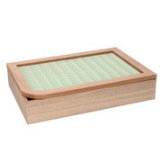 Rectangular brown wooden tea box cm20x6x29
