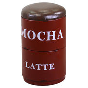 Round red metal pouf with cups 44 x 30 x h50 cm