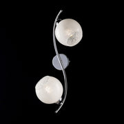 Polished chrome iron ceiling lamp with white glass 2 lights 45x25xh.21 cm