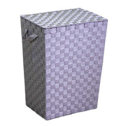 Rectangular gray lined polyester basket cm40x30h53