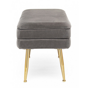 Dark gray container bench with feet 79.5 x37.5x42h cm