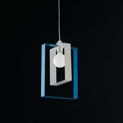 Modern suspension chandelier in blue white iron 25xh.40 cm