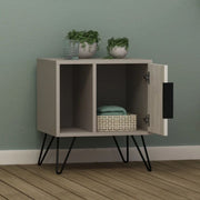 White dove gray bedside table with door and compartment Glynn 50x44xh.60 cm