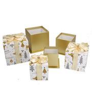 Cardboard box 1-3 white gold square cm14x14h12,5