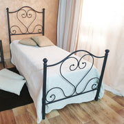 Single bed in wrought iron with footboard Black Gold POPAVERO 90x201x h126 cm