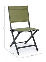 Outdoor chair in aluminum Anthracite Green ELIN 47x57x h88 cm