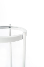 White and gray metal umbrella stand 50h cm