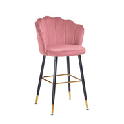 Pink Velvet Estro Stool with Gold Terminals 50x55x110 cm