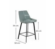 Set of 2 Fabric Stools 50cm x 44cm x 94cm