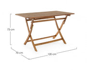 Rectangular folding garden table 120x70x h73 cm