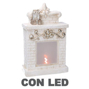 Resin fireplace with white led lights cm21,5x9,5h23