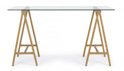 Alchimia modern desk with glass top 140x70x76h cm