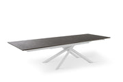 Extendable table with rust top and white legs 170/270x90x76h cm