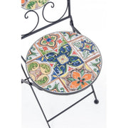Outdoor garden chair in steel with folding ceramic