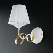 White iron shabby gold applique lampshade White one light 24x h29 cm