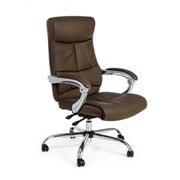 Lisbon reclining brown leatherette office armchair with armrests