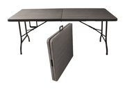 Folding table in wood-effect PVC