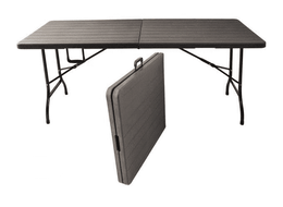 Folding table in wood-effect PVC