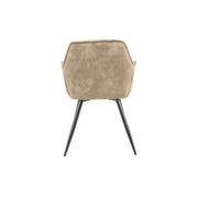 Modern and Comfortable Brown Velvet Senna Chair with Black Metal Frame