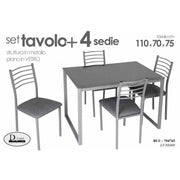 Glass top table set with 4 kitchen living room chairs