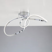 Polished chrome metal and aluminum ceiling lamp with integrated LED 68x24x h24 cm
