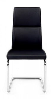 Living room chair in eco-leather Black THELMA 44x58x h104 cm