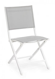 Outdoor chair in aluminum White Gray ELIN 47x57x h88 cm