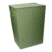Rectangular light green lined polyester basket cm40x30h53