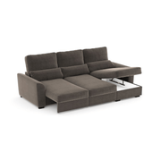 Tito 3 seater brown container peninsula sofa