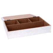 Rectangular white wooden tea box cm20x6x29