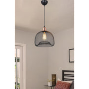 Suspension lamp black perforated metal Arenda MDL4323