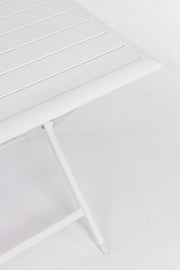 Outdoor table in White aluminum ELIN 110x70x h71 cm