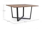 Helsinki anthracite-natural table 130x130 cm