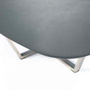 Coffee table in dark gray mdf and metal base 140x80x32h cm