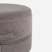 Set 2 Storage stool with velvet effect Pavlina Dark Gray